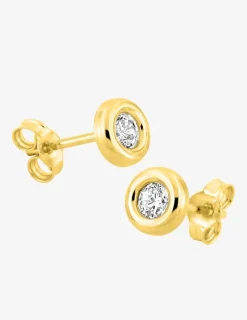 Boucles d'oreilles or jaune 375‰ et oxyde de zirconium SO OR