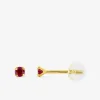 Boucles d'oreilles or jaune 375‰ et rubis SO OR