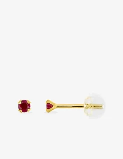 Boucles d'oreilles or jaune 375‰ et rubis SO OR