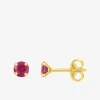 Boucles d'oreilles or jaune 375‰ et rubis SO OR