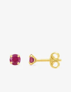 Boucles d'oreilles or jaune 375‰ et rubis SO OR
