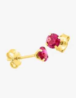 Boucles d'oreilles or jaune 375‰ et rubis SO OR