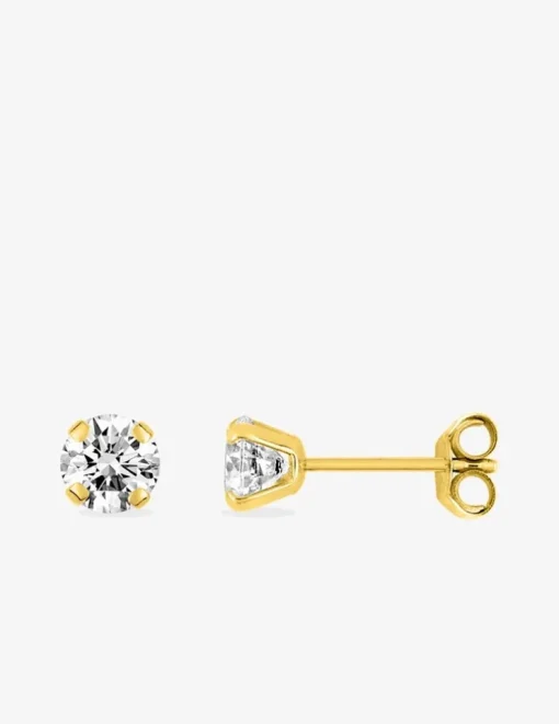 Boucles d'oreilles or jaune 375‰ et oxyde de zirconium SO OR