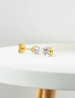 Boucles d'oreilles or jaune 375‰ et oxyde de zirconium SO OR