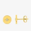 Boucles d'oreilles or jaune 750 ‰, oxyde de zirconium SO OR