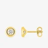 Boucles d'oreilles or jaune 750 ‰, oxyde de zirconium SO OR