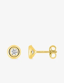 Boucles d'oreilles or jaune 750 ‰, oxyde de zirconium SO OR