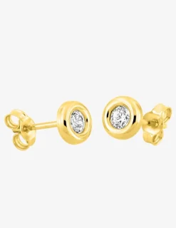 Boucles d'oreilles or jaune 750 ‰, oxyde de zirconium SO OR