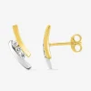 Boucles d'oreilles or jaune 750 ‰, oxyde de zirconium et rhodium SO OR