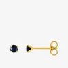 Boucles d'oreilles or jaune 750‰ et saphir 3 mm SO OR