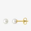 Boucles d'oreilles or jaune 375‰ et perle 4 mm SO OR