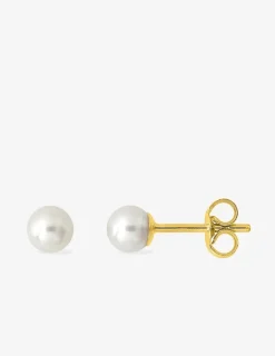 Boucles d'oreilles or jaune 375‰ et perle 4 mm SO OR