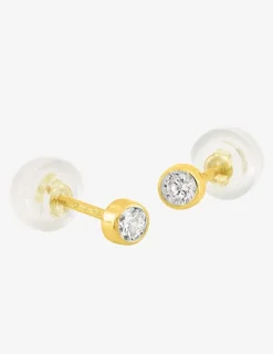 Boucles d'oreilles or jaune 375‰ et oxyde de zirconium SO OR
