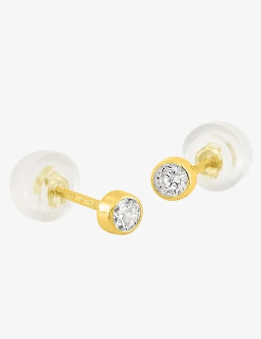 Boucles d'oreilles or jaune 375‰ et oxyde de zirconium SO OR