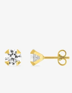 Boucles d'oreilles or jaune 375‰ et oxyde de zirconium SO OR