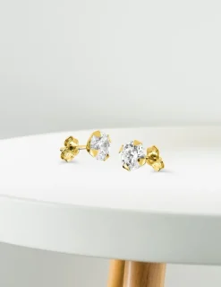 Boucles d'oreilles or jaune 375‰ et oxyde de zirconium SO OR