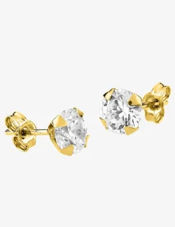 Boucles d'oreilles or jaune 375‰ et oxyde de zirconium SO OR