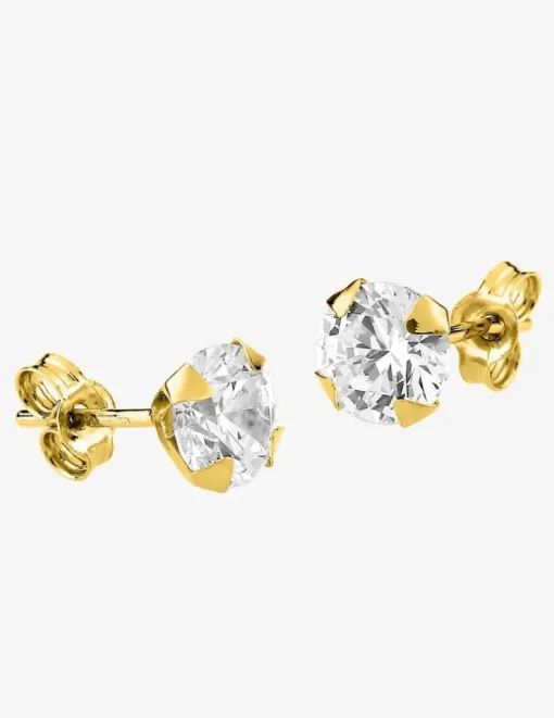 Boucles d'oreilles or jaune 375‰ et oxyde de zirconium SO OR