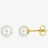 Boucles d'oreilles or jaune 375‰ et perle 6 mm SO OR