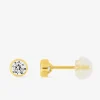 Boucles d'oreilles or jaune 375‰ et oxyde de zirconium SO OR