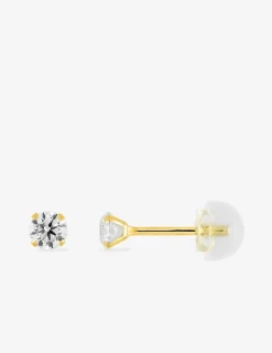 Boucles d'oreilles or jaune 375‰ et oxyde de zirconium SO OR