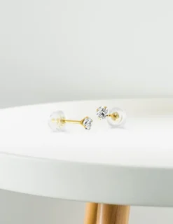 Boucles d'oreilles or jaune 375‰ et oxyde de zirconium SO OR