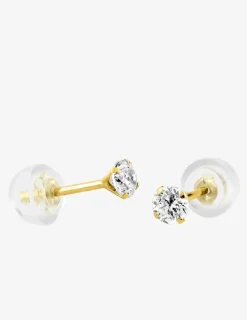 Boucles d'oreilles or jaune 375‰ et oxyde de zirconium SO OR