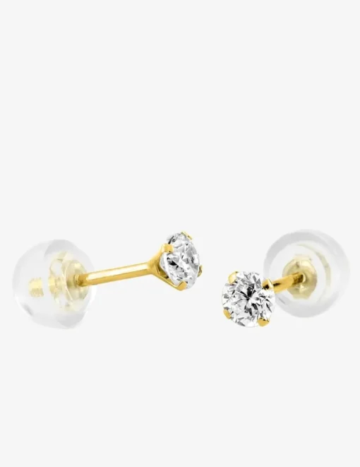 Boucles d'oreilles or jaune 375‰ et oxyde de zirconium SO OR