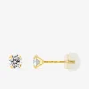 Boucles d'oreilles or jaune 375‰ et oxyde de zirconium SO OR