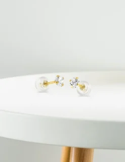 Boucles d'oreilles or jaune 375‰ et oxyde de zirconium SO OR