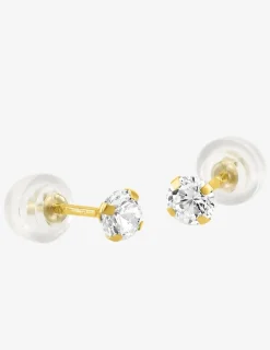 Boucles d'oreilles or jaune 375‰ et oxyde de zirconium SO OR