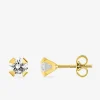Boucles d'oreilles or jaune 375‰ et oxyde de zirconium SO OR