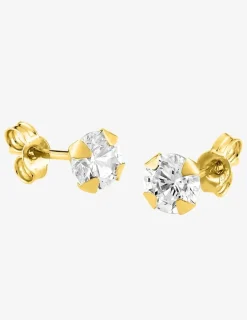 Boucles d'oreilles or jaune 375‰ et oxyde de zirconium SO OR