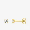 Boucles d'oreilles or jaune 375‰ et oxyde de zirconium SO OR