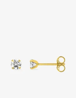 Boucles d'oreilles or jaune 375‰ et oxyde de zirconium SO OR