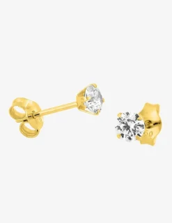Boucles d'oreilles or jaune 375‰ et oxyde de zirconium SO OR