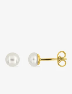 Boucles d'oreilles or jaune 375‰ et perle 5mm SO OR