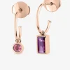 Boucles d'oreilles or rose 750 ‰ améthyste et tourmaline SO OR