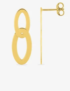 Boucles d'oreilles ovales or jaune 375‰ SO OR