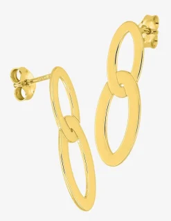 Boucles d'oreilles ovales or jaune 375‰ SO OR