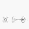 Boucles d'oreilles oxyde de zirconium carré 4 mm or blanc 750‰ SO OR