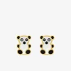 Boucles d'oreilles panda or jaune 375‰ et laque SO OR