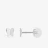 Boucles d'oreilles papillon or blanc 375‰ SO OR
