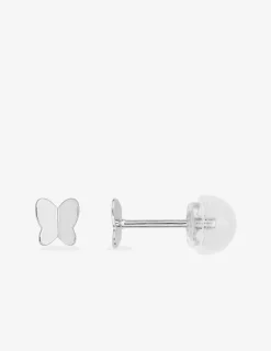Boucles d'oreilles papillon or blanc 375‰ SO OR