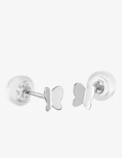 Boucles d'oreilles papillon or blanc 375‰ SO OR