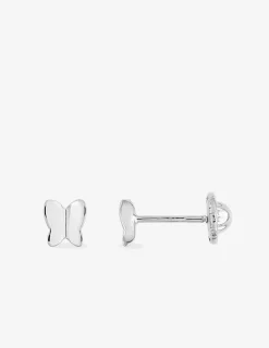 Boucles d'oreilles papillon or blanc 750 ‰ SO OR