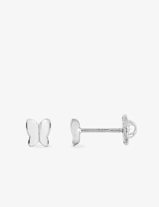 Boucles d'oreilles papillon or blanc 750 ‰ SO OR