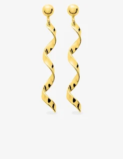 Boucles d'oreilles pendantes serpentin plaqué or SO OR