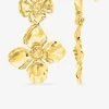 Boucles d'oreilles pendantes fleurs en acier doré SO OR