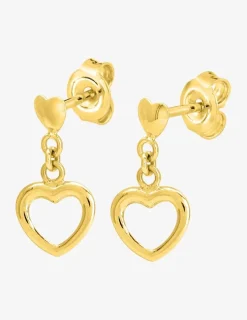 Boucles d'oreilles pendantes cœurs plaqué or SO OR